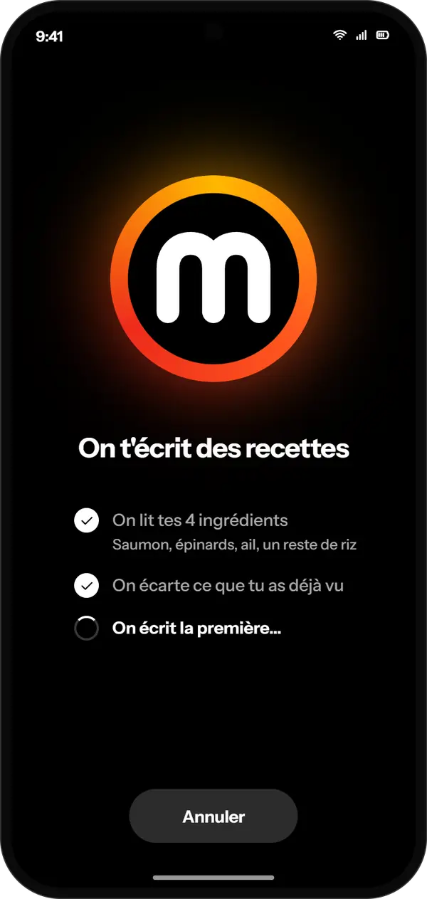 Merryl's AI writes recipes for you: the ring of fire and the steps under way.